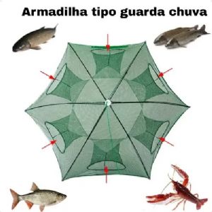 Covo Armadilha Para Camarão Lambari 6 Bocas Guarda Chuva